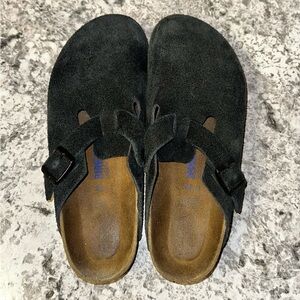 Birkenstock Black Suede Mules
